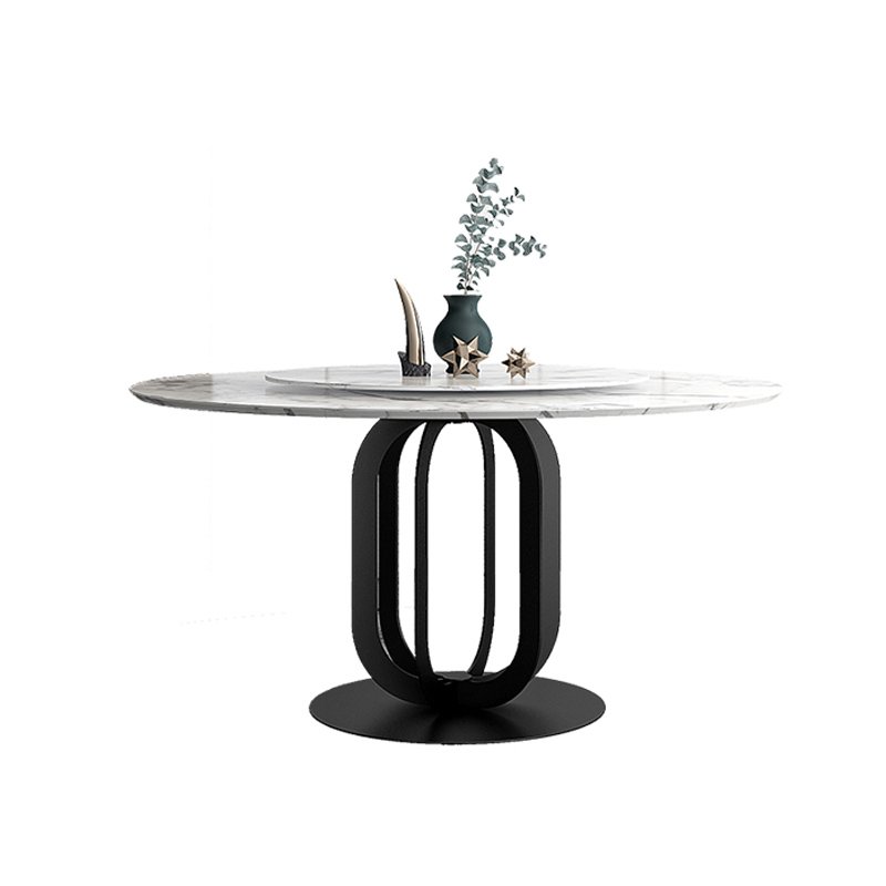 new black stainless steel marble round dining table set 6 seater dining tables