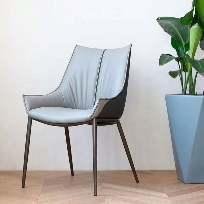 Dining chair Simple modern dining table chair light luxury high sense hotel restaurant dining chair soft bag backrest stool
