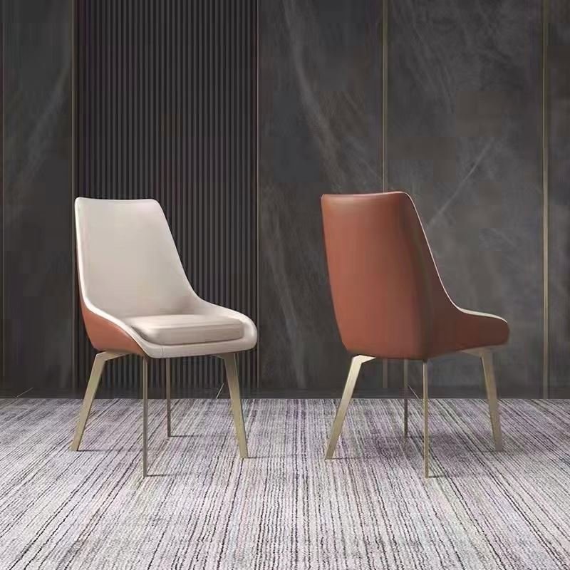 Dining chair Simple modern dining table chair light luxury high sense hotel restaurant dining chair soft bag backrest stool