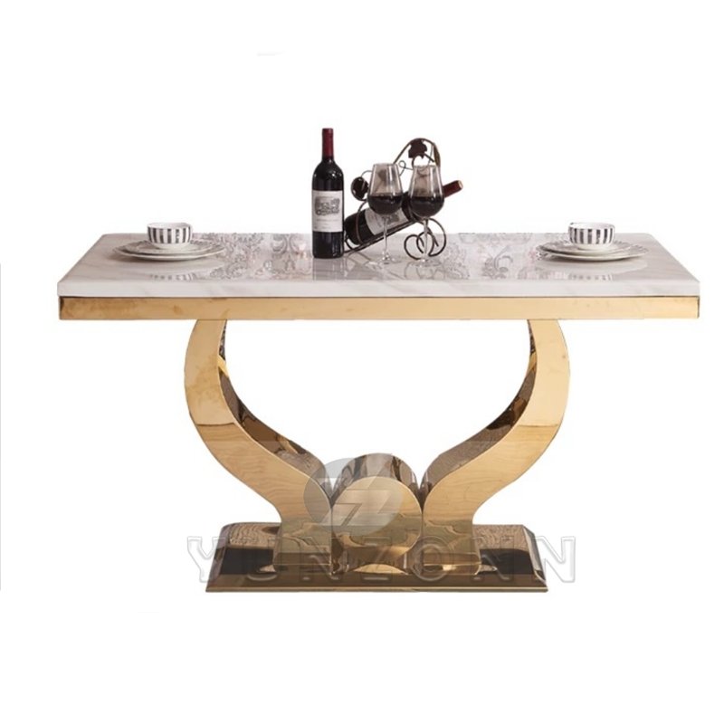 Modern Marble Luxury Dining Table Set Glass Metal for Home Hotel Kitchen Restaurant Living Room Outdoor or Bathroom Use