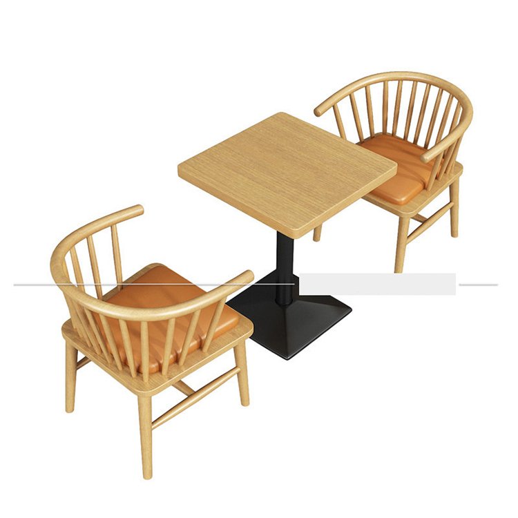 Hot Sale Industrial Style Restaurant Furniture MDF Metal Dining Table for Coffee Shop DT108