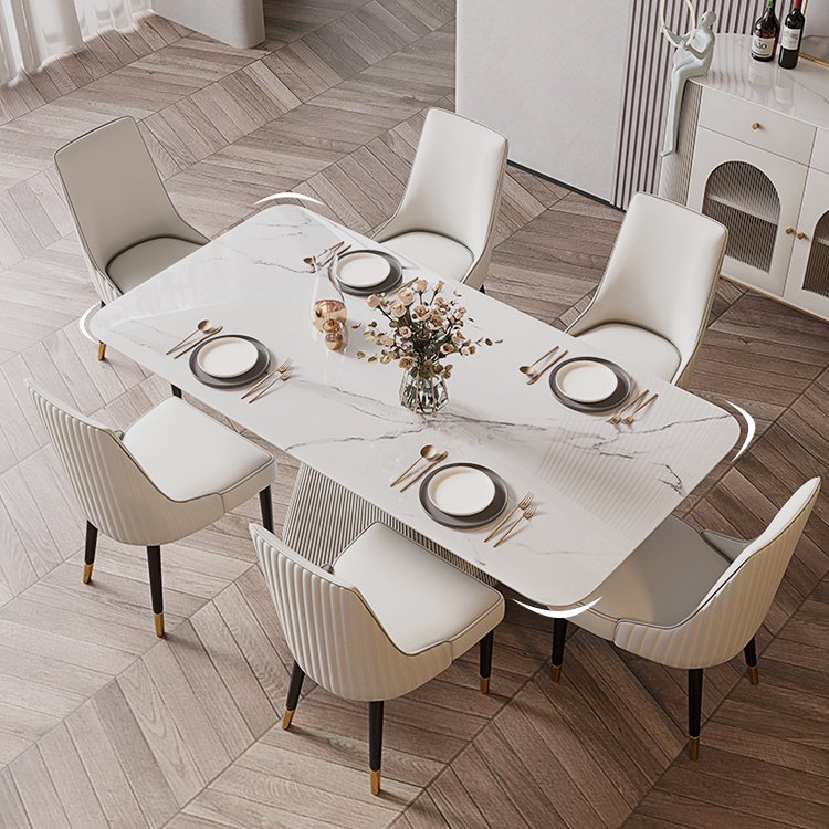 modern New design dining table and 6 chair set restaurant furniture
