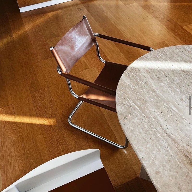 Professional Furniture Manufacturing Customized High-End Furniture Concrete Texture Beige Minimalist Home Marble Dining Table