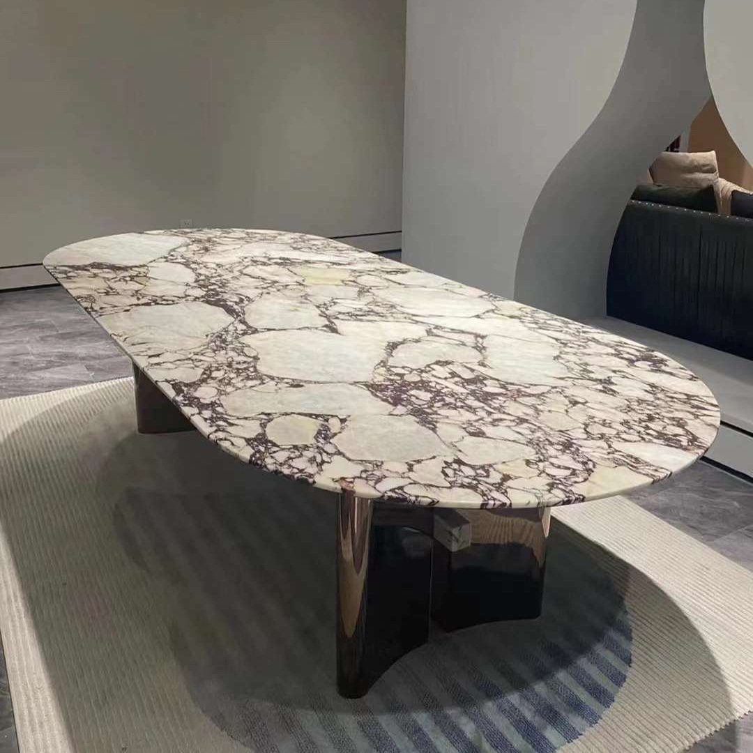 Luxury Calacatta Viola Marble Table Natural Marble Dining Table