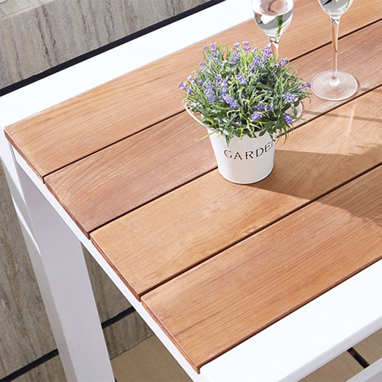 Modern 3 Piece white Luxury Garden Furniture Aluminum Outdoor Patio High Bar Dining Table Chairs Set for Sale