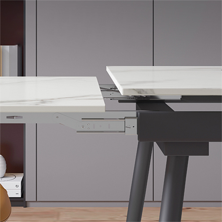modern minimalist style artist stone slate dining table extendable dining room space saving dining table and chair set