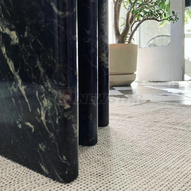 Custom made furniture nero marquina black dining table modern marble center dining tables
