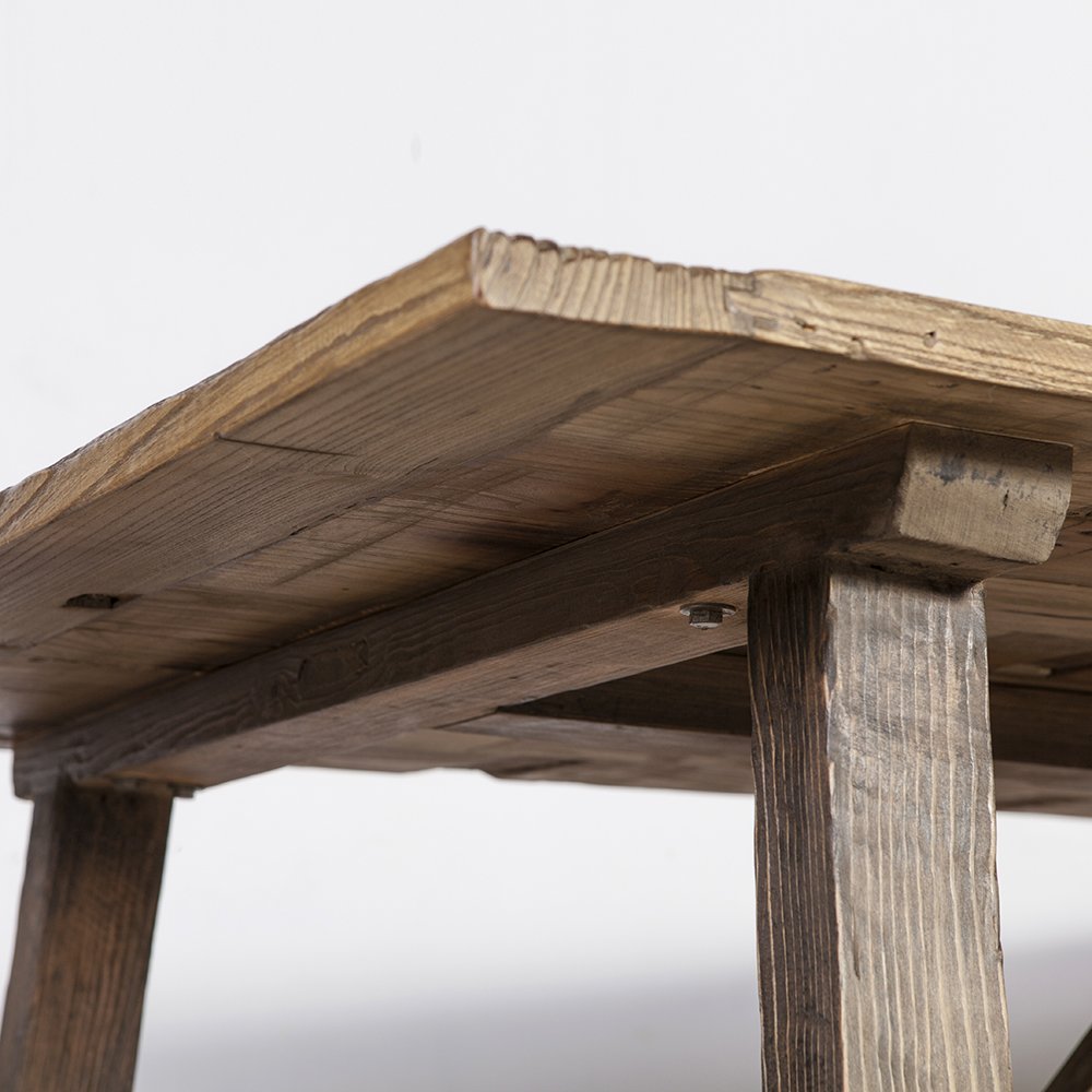antique rustic natural recycled solid wood dining table
