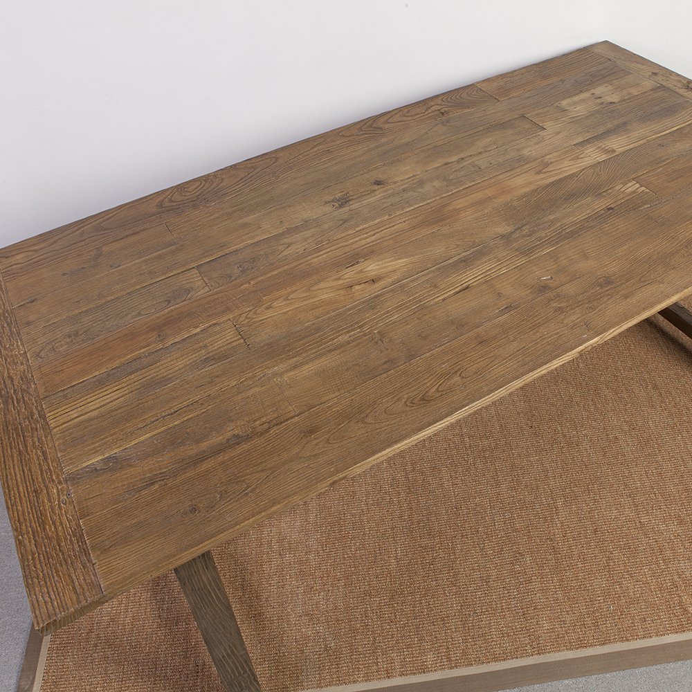 antique rustic natural recycled solid wood dining table