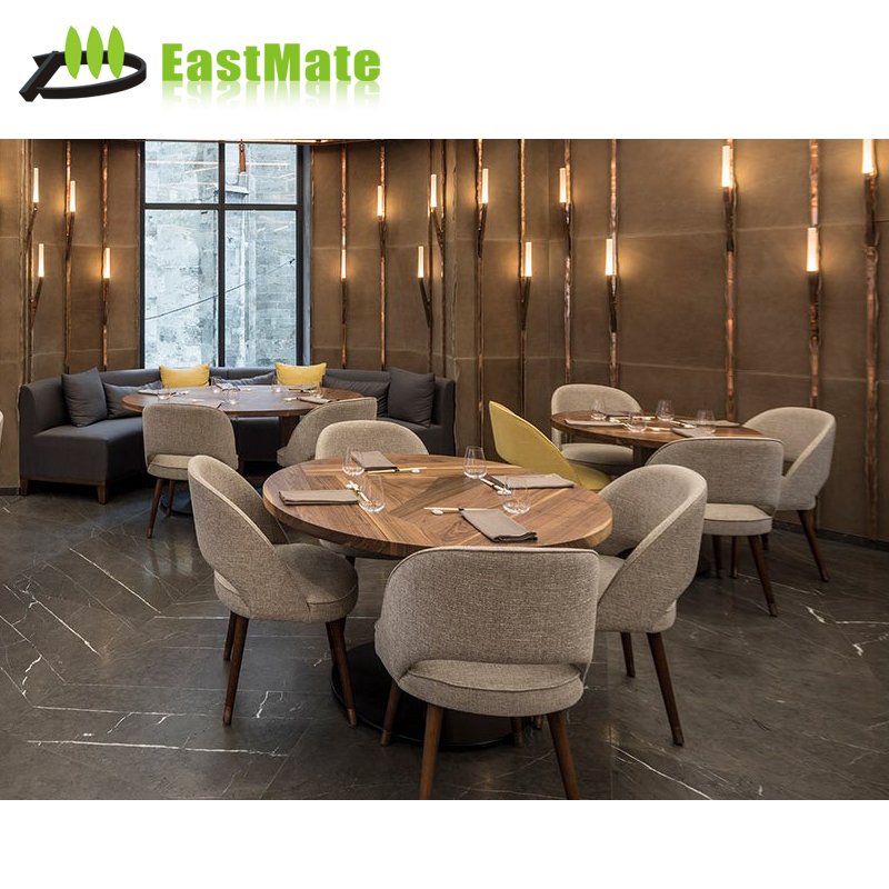Hotel Dining Restaurant Furniture Modern Contemporary Solid Wood Round Dining Table Factory Best Price High Class Customized