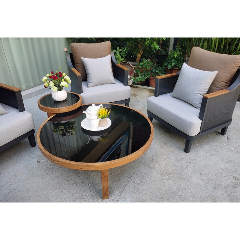 factory directly garden furniture aluminum extendable dining table for patio