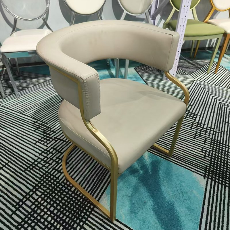 Hotel dining room chair luxury modern gold stainless steel living room velvet dining chair