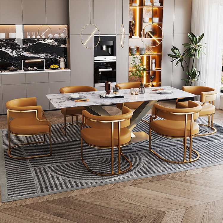 Hotel dining room chair luxury modern gold stainless steel living room velvet dining chair