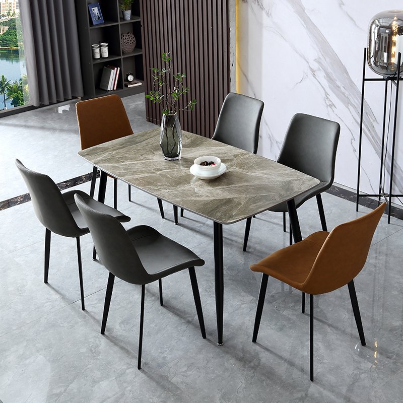 Modern Luxury Rock Slab Rectangular Dining Table for Kitchen Hotel Home Entry Warehouse Multi-Purpose Set Furniture