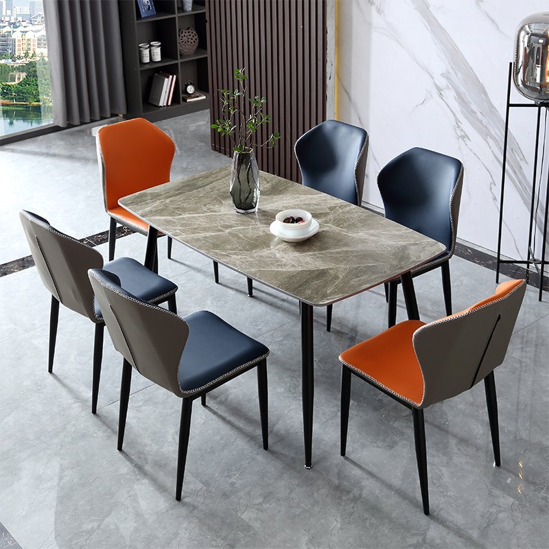 Modern Luxury Rock Slab Rectangular Dining Table for Kitchen Hotel Home Entry Warehouse Multi-Purpose Set Furniture
