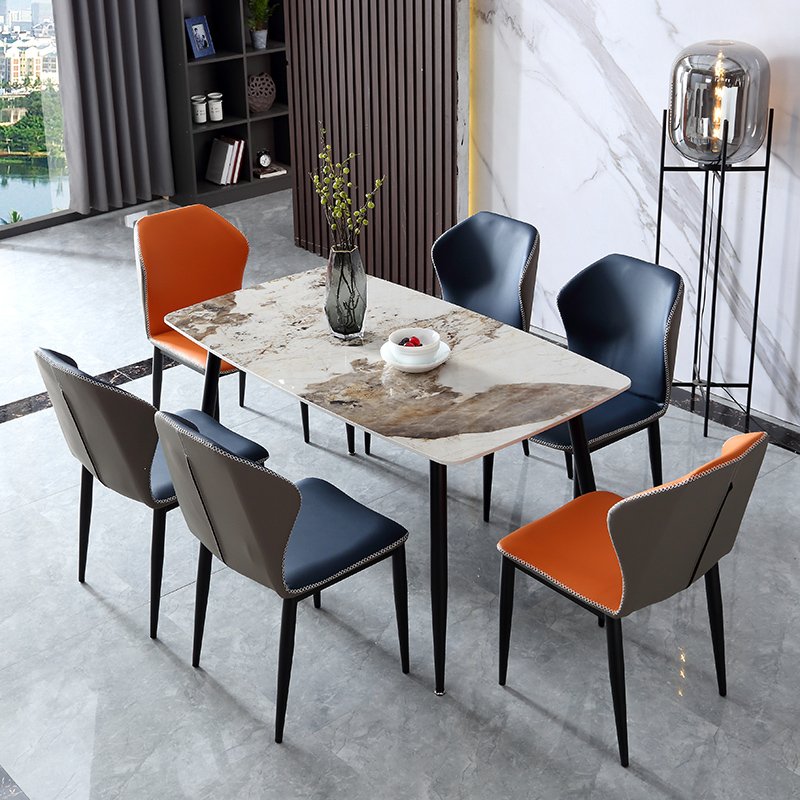 Modern Luxury Rock Slab Rectangular Dining Table for Kitchen Hotel Home Entry Warehouse Multi-Purpose Set Furniture