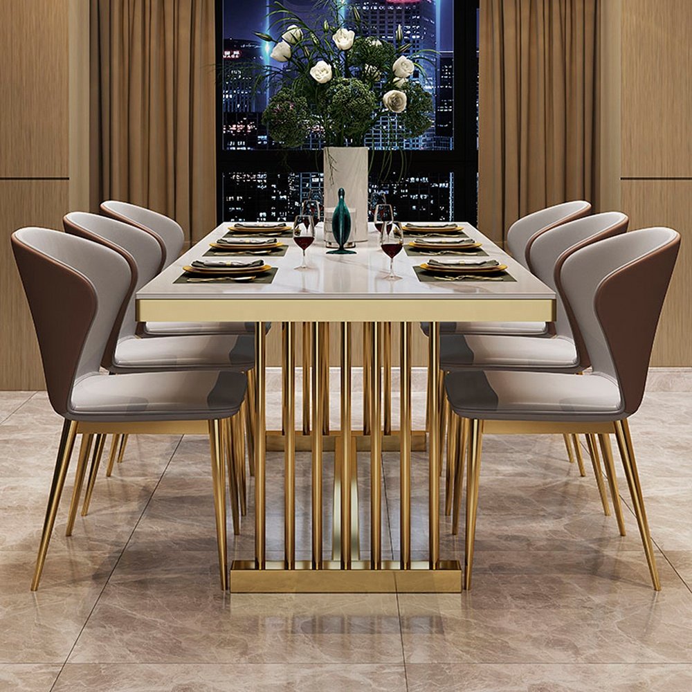 Dining room furniture rectangular luxury dining table set modern marble dininng table and chair restaurant dining tables