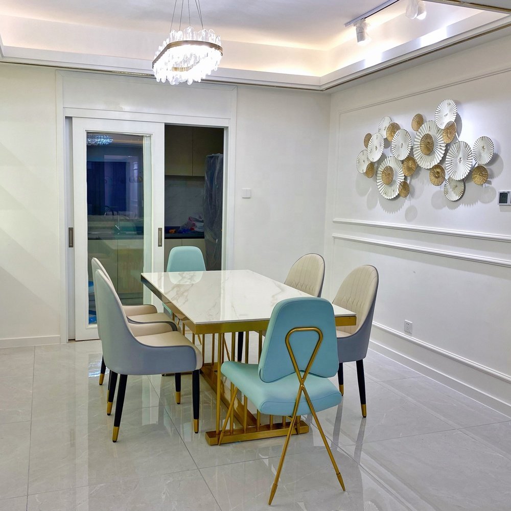 Dining room furniture rectangular luxury dining table set modern marble dininng table and chair restaurant dining tables