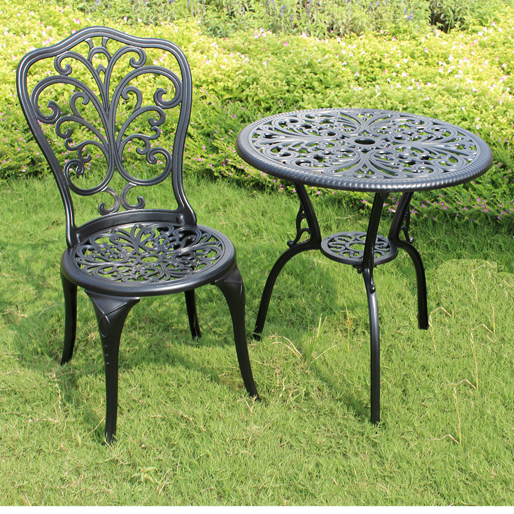 Cast aluminum garden furniture dining table set