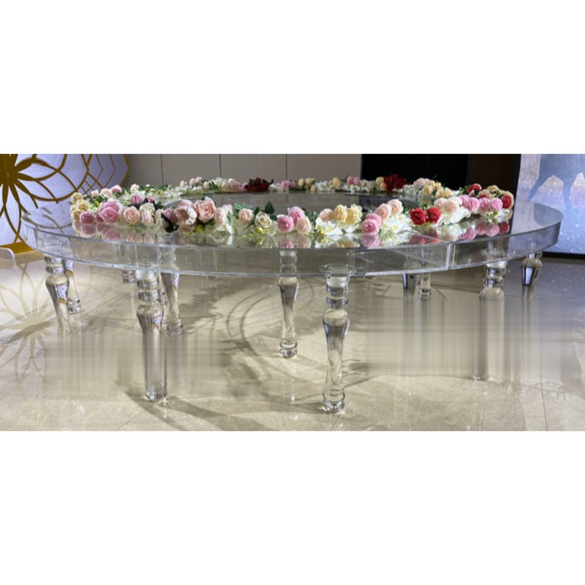 Hotel Wedding Deluxe Event Banquet Acrylic Crystal Table/Semicircular Acrylic Table