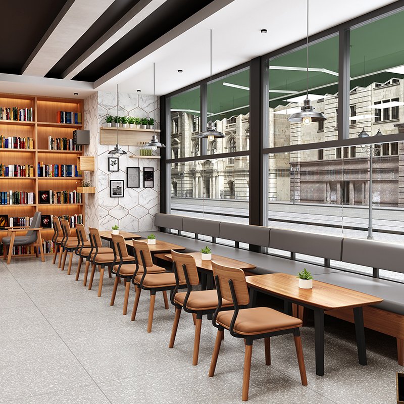 Wholesale Cheap Wooden Restaurant Set Comfortable Dining Room Furniture Home Use Cafes Coffee Dessert Shops Hotels Villas