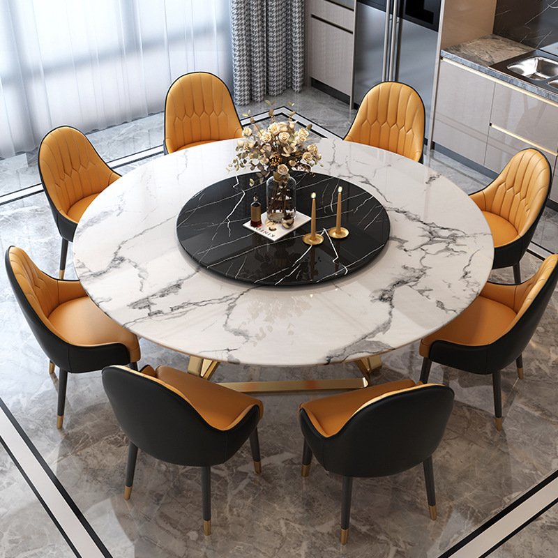 Small apartment modern simple round creative minimalist designer marble dining table