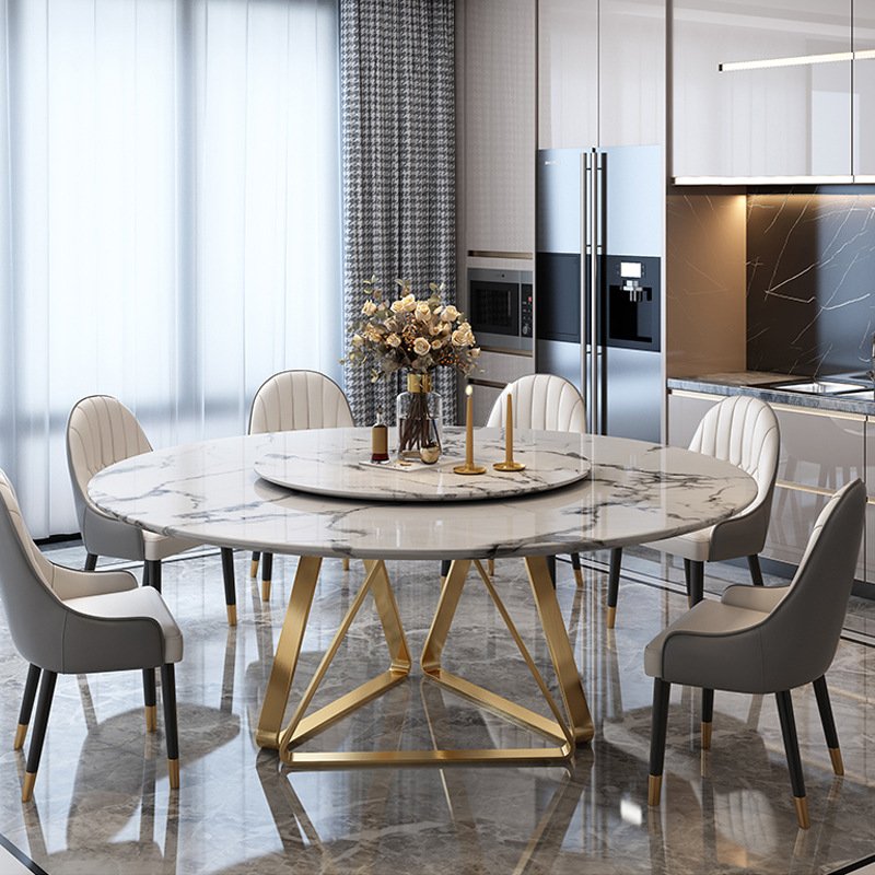 Small apartment modern simple round creative minimalist designer marble dining table