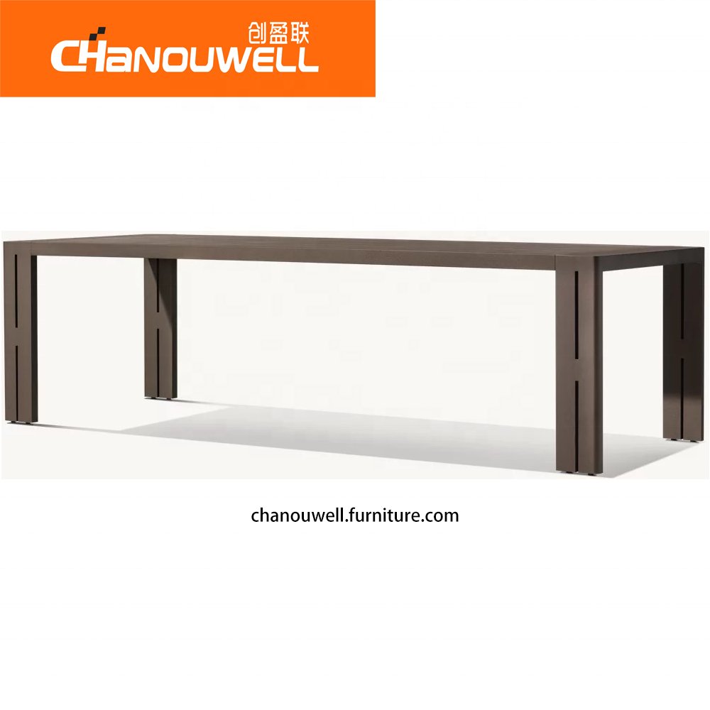 High-Quality Aluminum Dining Table for Outdoor Patio Waterproof Garden Furniture Weather-Resistant and Modern Design