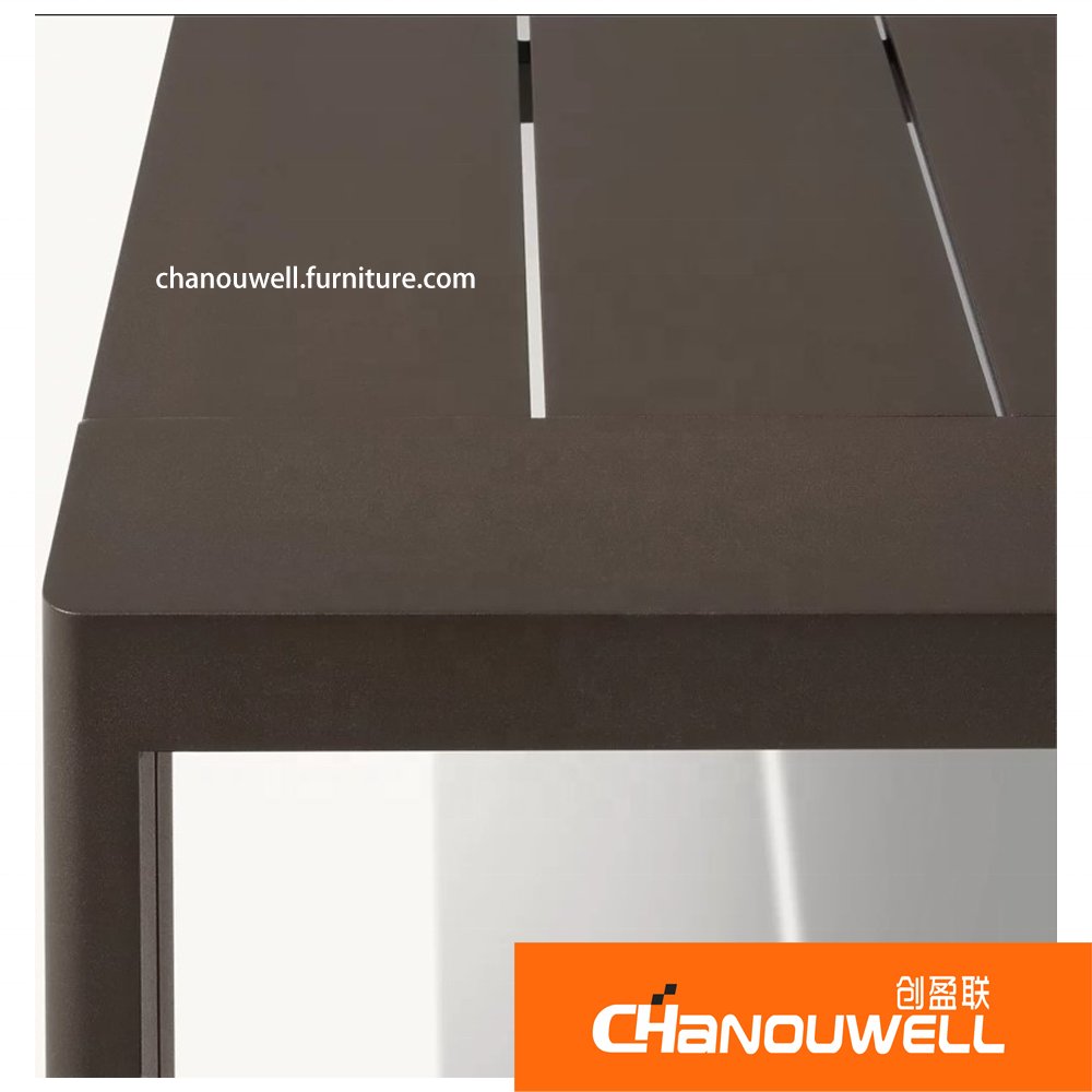High-Quality Aluminum Dining Table for Outdoor Patio Waterproof Garden Furniture Weather-Resistant and Modern Design