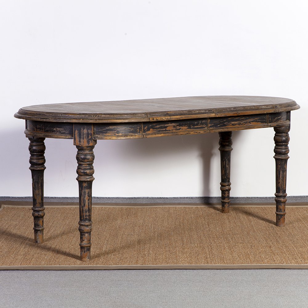 european style reclaimed rustic wooden dining table