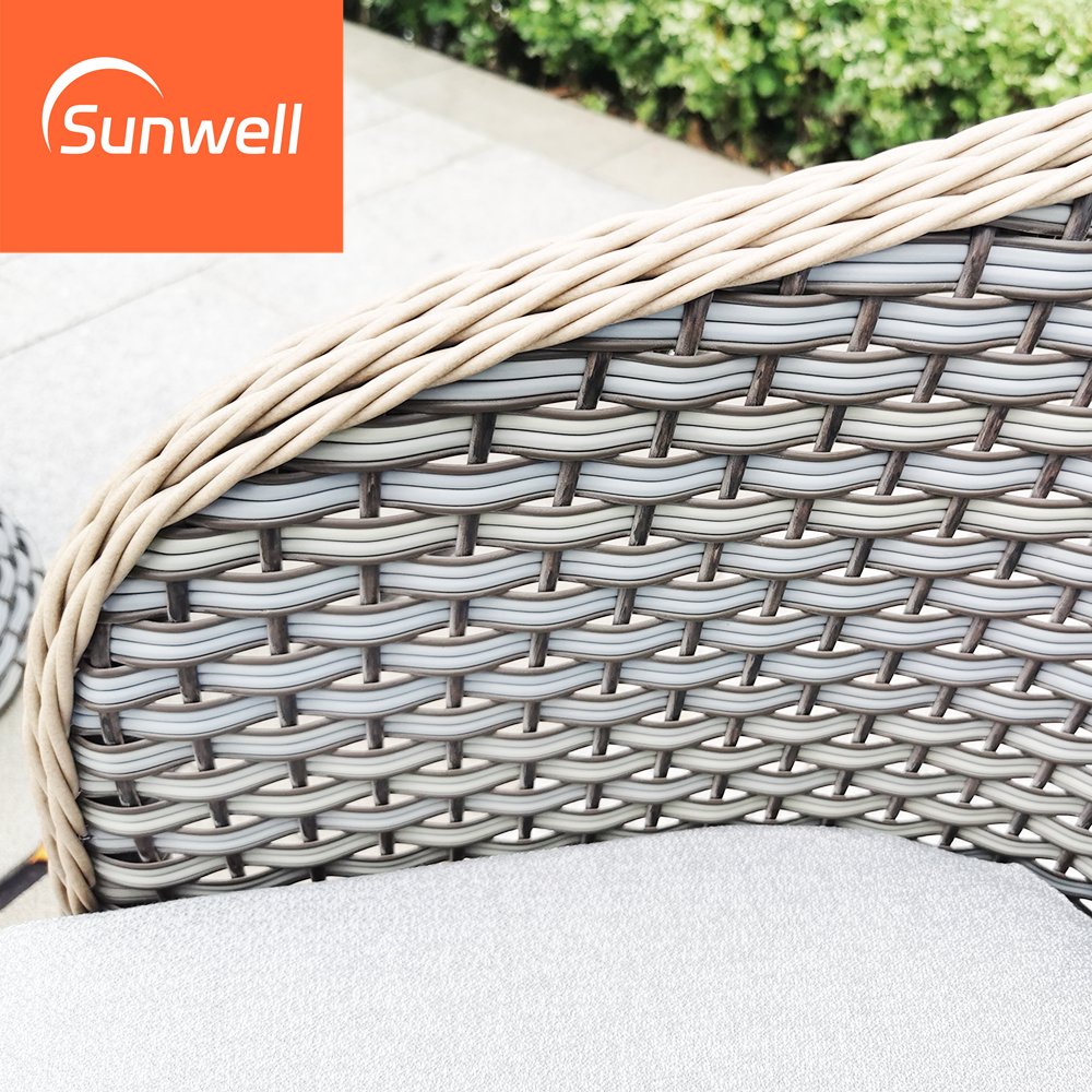 Wicker outdoor furniture rattan garden sets patio round dining table and chairs set for hotel used
