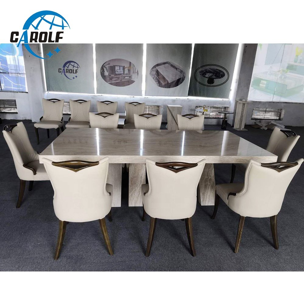Concrete Dining Room Furniture Marble Dining Table Set Online Sale New Arrival Luxury 10 Seater White Home Furniture