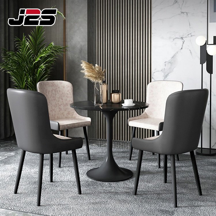 luxury modern restaurant metal leg dining table set 6 seater dining room chair set for home