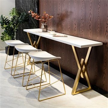 Design Stainless Popular Brass Shinny Steel Wholesale luxury Top Gold Bar restaurant Dining tables