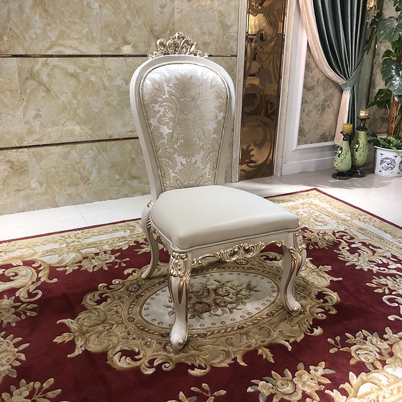 European style dining table and chair combination Rectangular dining table Customizable marble Dining room carved rice table