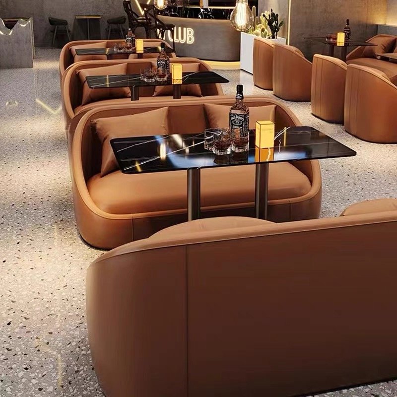 Cheap Modern Leather Seat Restaurant Booth Popular luxury italianate bar restaurant booth sofa Italian dining table and c