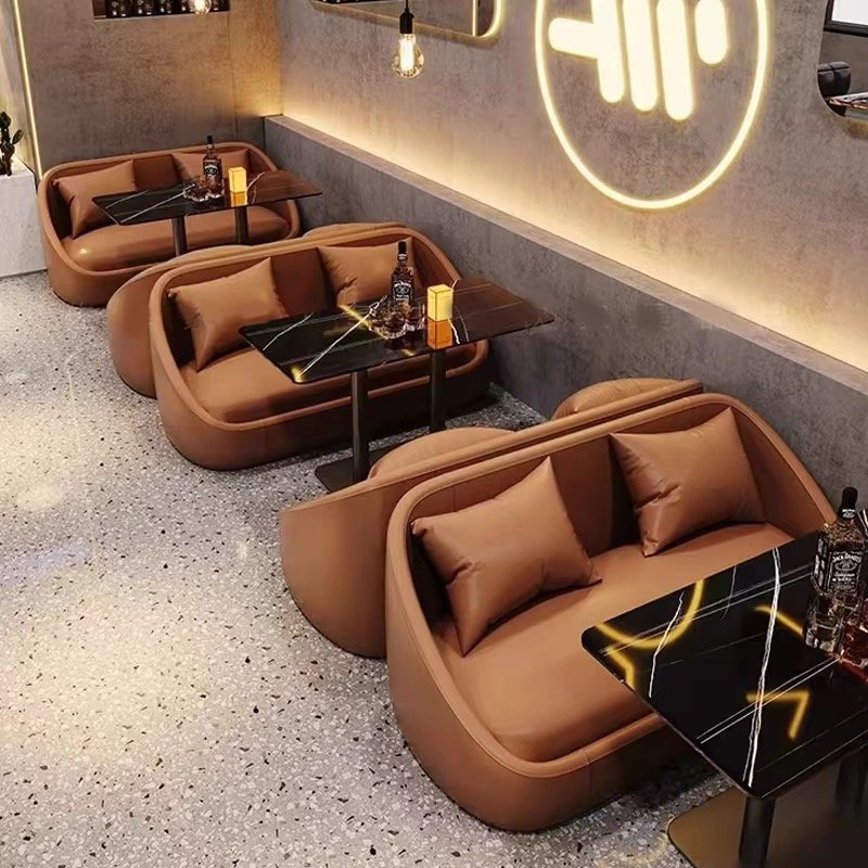 Cheap Modern Leather Seat Restaurant Booth Popular luxury italianate bar restaurant booth sofa Italian dining table and c