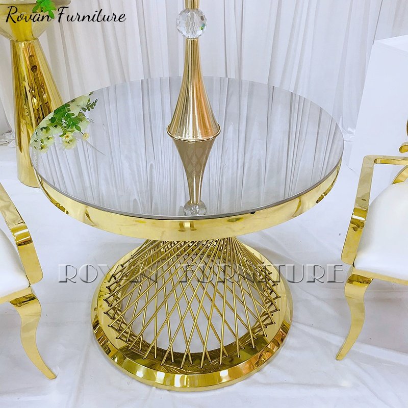 New design cheap white different sizes mesh table leg stainless steel dining or cake tables for wedding event used