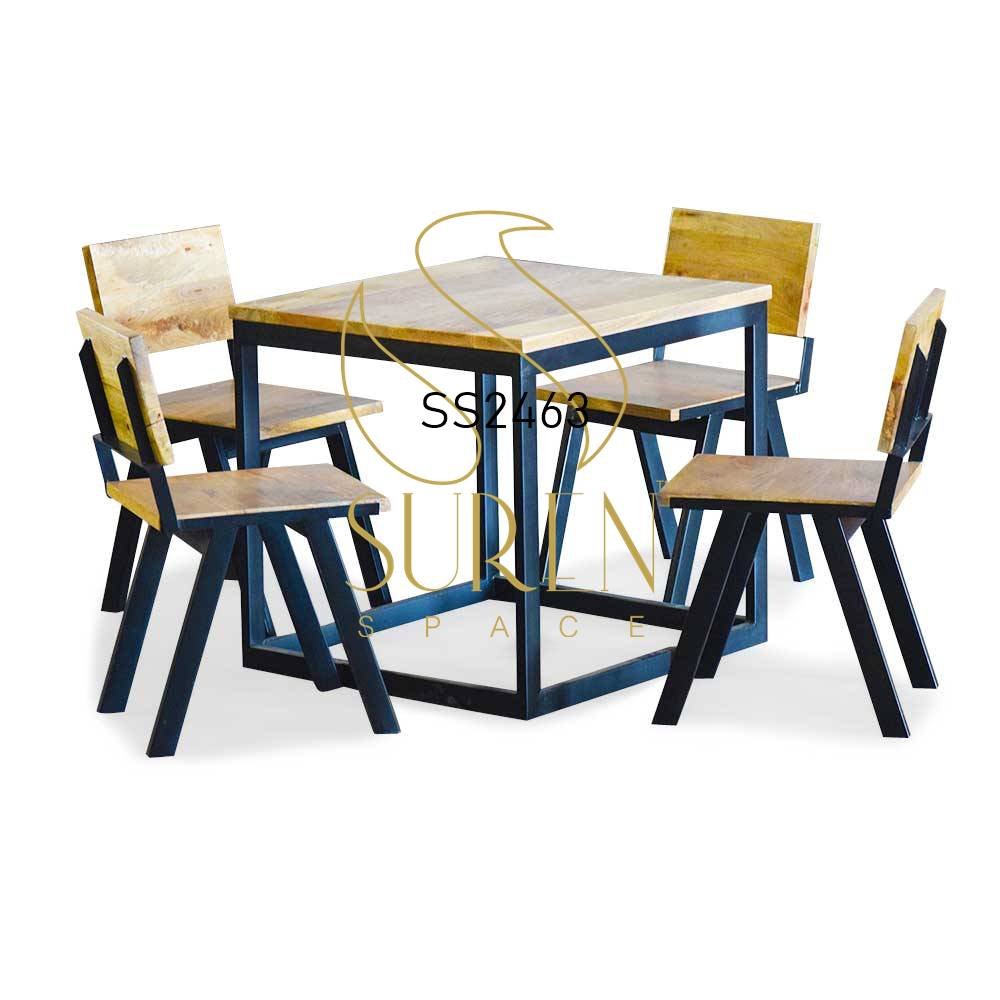 Industrial Handcrafted Jodhpur Furniture Set for Dining and Cafe Indian Restaurant Table and Chairs Designed by Suren Space