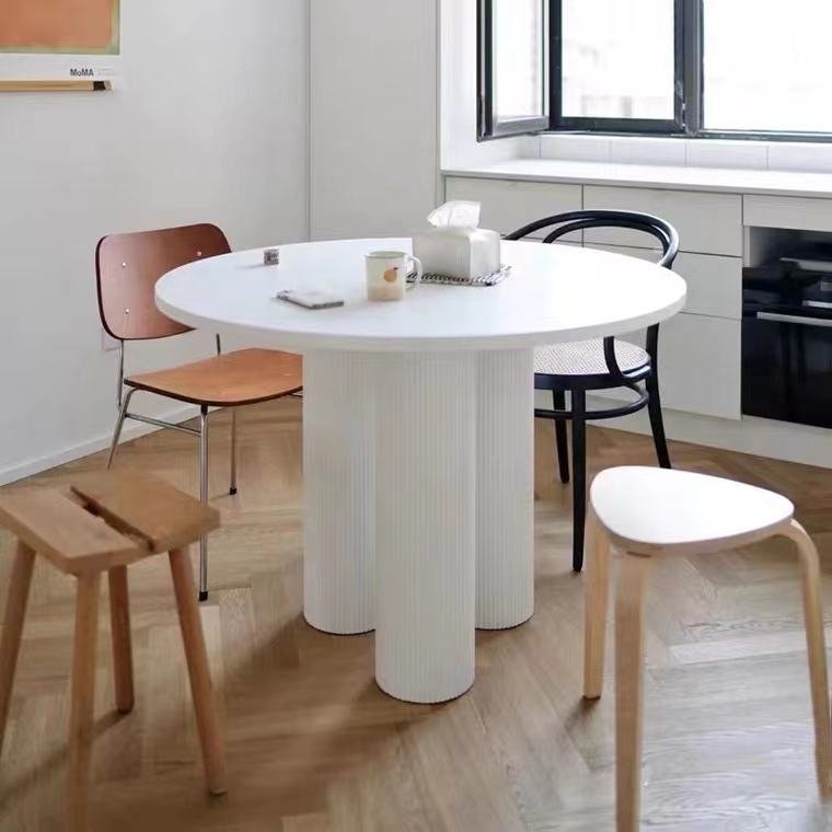 Contempo high quality modern dining room small reclaimed black solid wood round dining tables