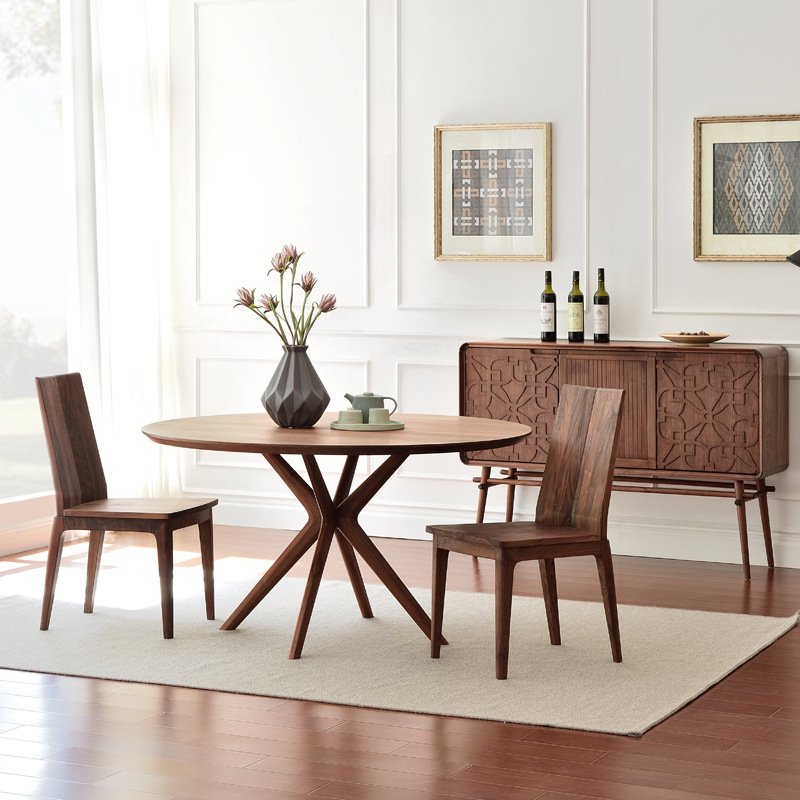 Crossroads 47" Round Wood Dining Table Nordic ash solid wood round home dining leisure office table and chair