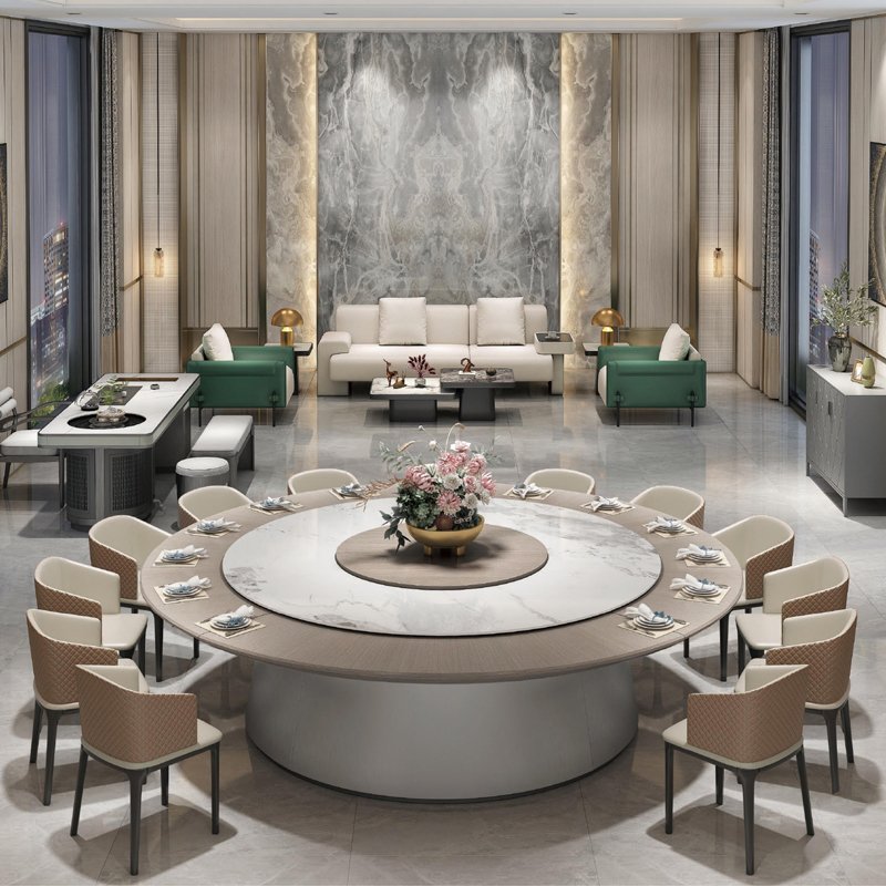 YF Wholesale Dinner Table Set Round Marble Dining Table Home Use Furniture Dining Table Set