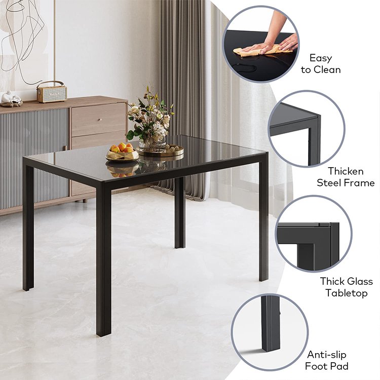 modern luxury dinning room furniture kitchen restaurant tables and 6 chairs sets glass dining table set with chair for 6 seater