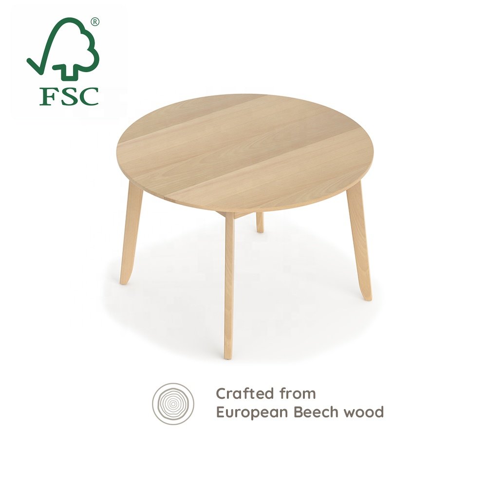 Only B2B Boori Modern Living Room Small Wooden Round Dining Table Set For Small Spaces