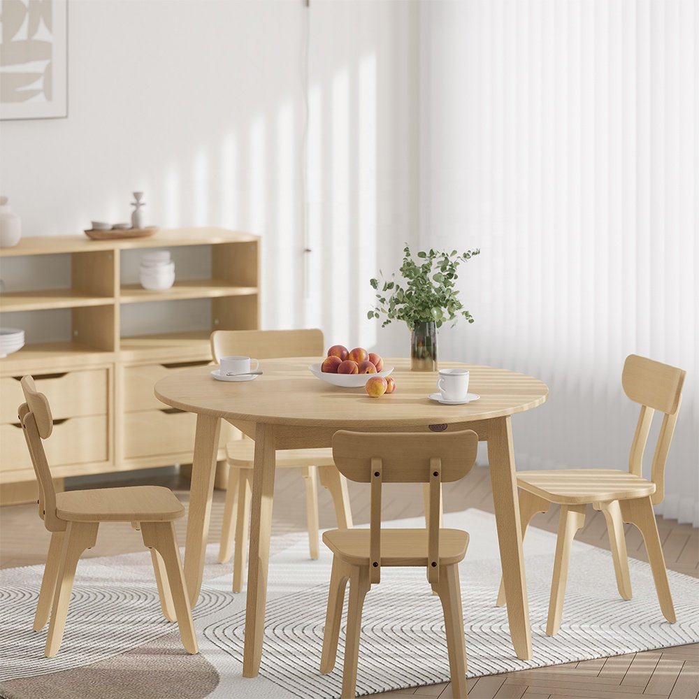 Only B2B Boori Modern Living Room Small Wooden Round Dining Table Set For Small Spaces
