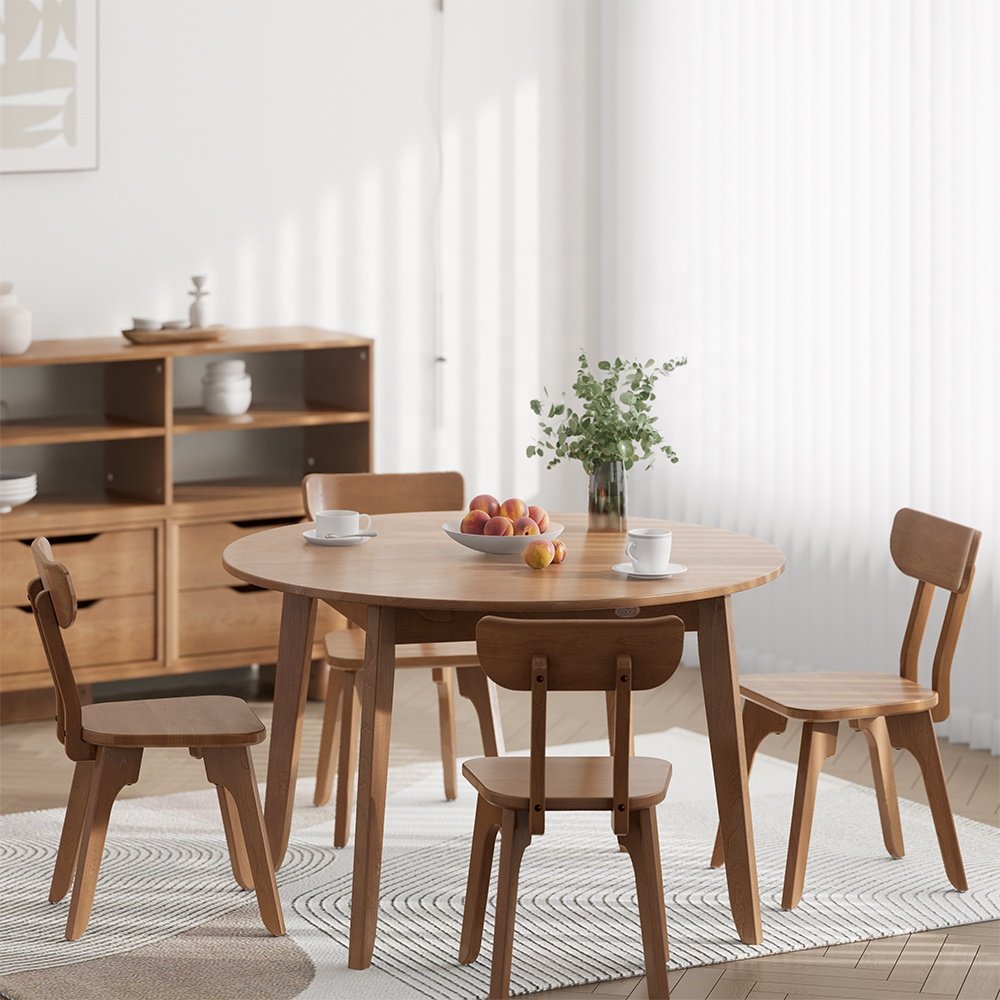 Only B2B Boori Modern Living Room Small Wooden Round Dining Table Set For Small Spaces