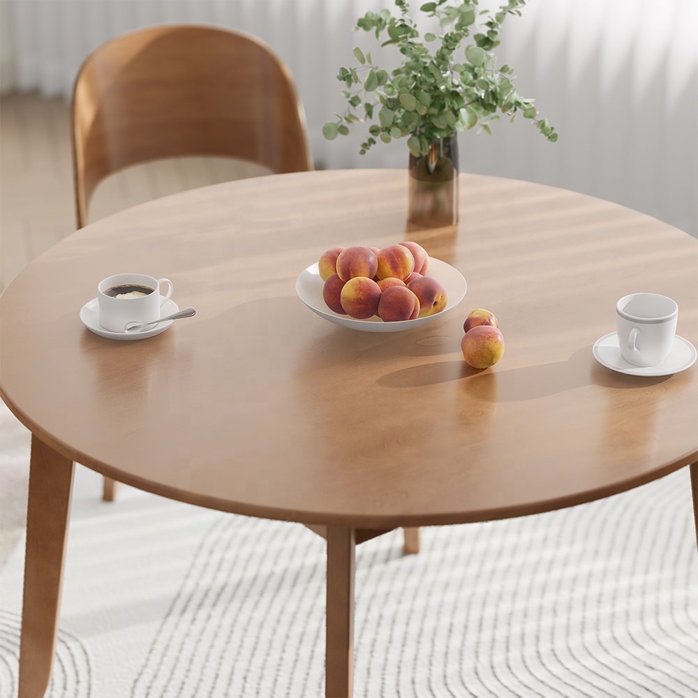Only B2B Boori Modern Living Room Small Wooden Round Dining Table Set For Small Spaces