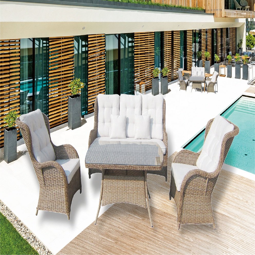 Outdoor furniture Tiptop rattan sofa set outdoor furniture, dinning table with garden chair garden outdoor furniture