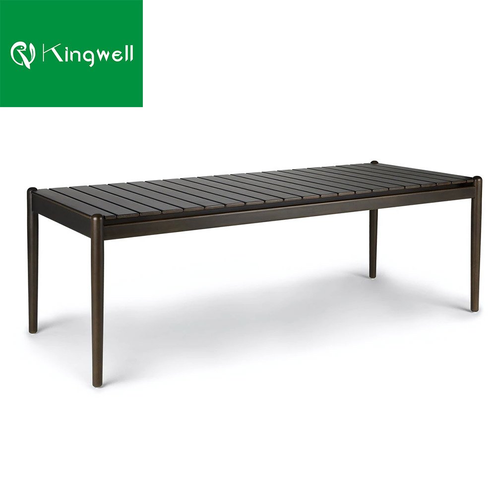 Modern All Weather Outdoor Aluminum Furniture Dinning Chair Set Garden Metal Dining Black Table And 6 Chairs Set With Cushions