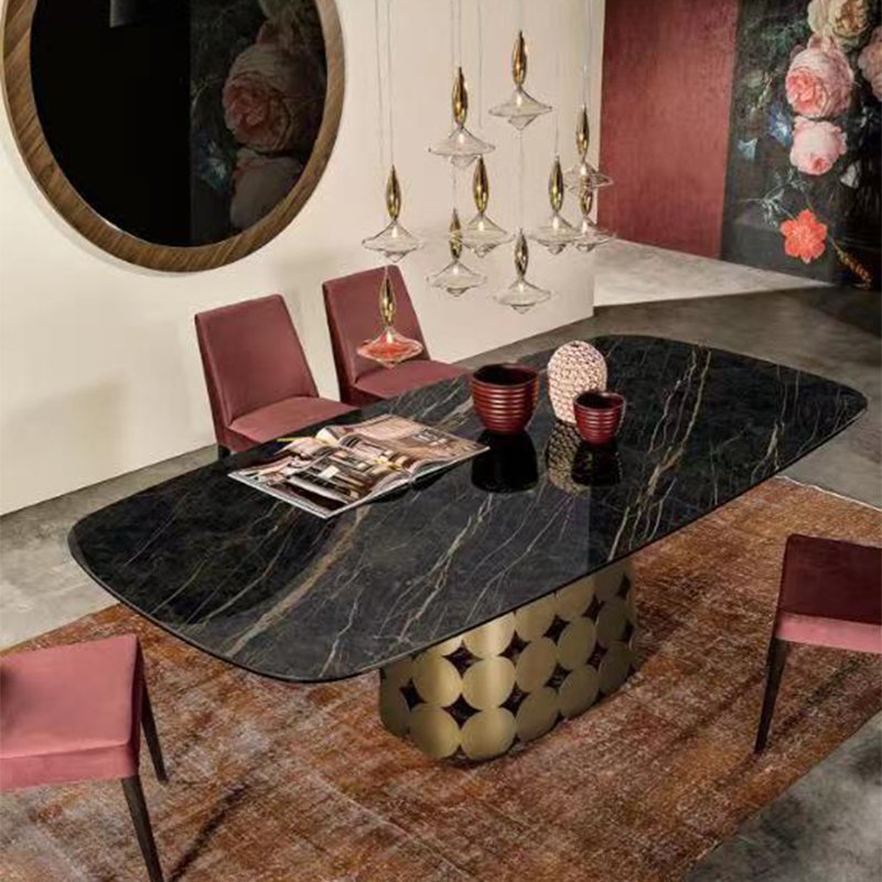 Customizable Marble Dining Table Leisure Tea Table for Indoor and Outdoor for Home Furniture Dining Room Use